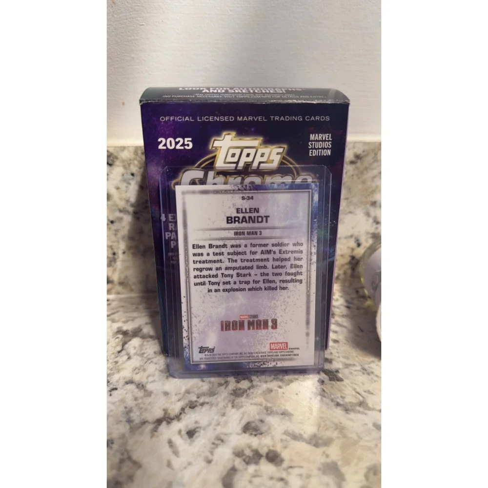 2025 Topps Chrome Marvel Studios Ellen Brandt Iron Man 3 Serial Numbered 01/10